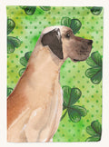Hand-illustrated Great Dane St. Patrick's Garden Flag