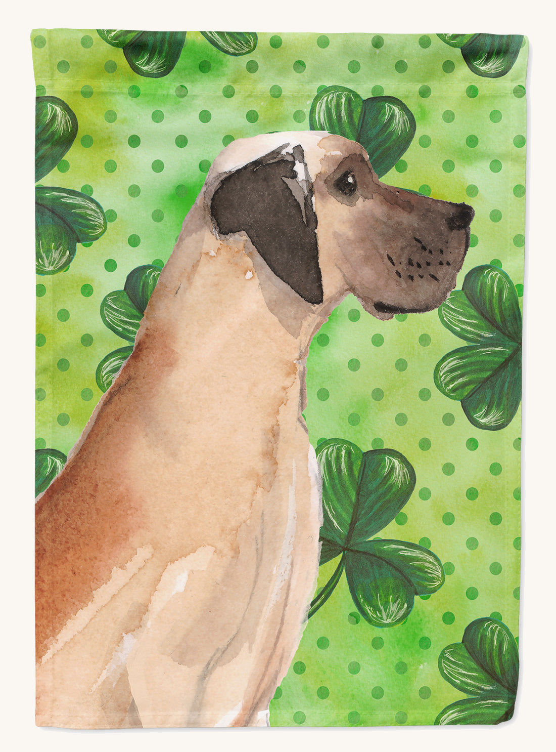 Hand-illustrated Great Dane St. Patrick's Garden Flag