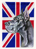 Hand-illustrated Great Dane Union Jack Garden Flag