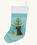 Hand-illustrated Grey Poodle Christmas Stocking