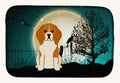 Hand-illustrated Halloween Scary Beagle Tricolor Dish Drying Mat