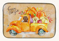 Hand-illustrated Labradoodle Fall Harvest Dish Drying Mat