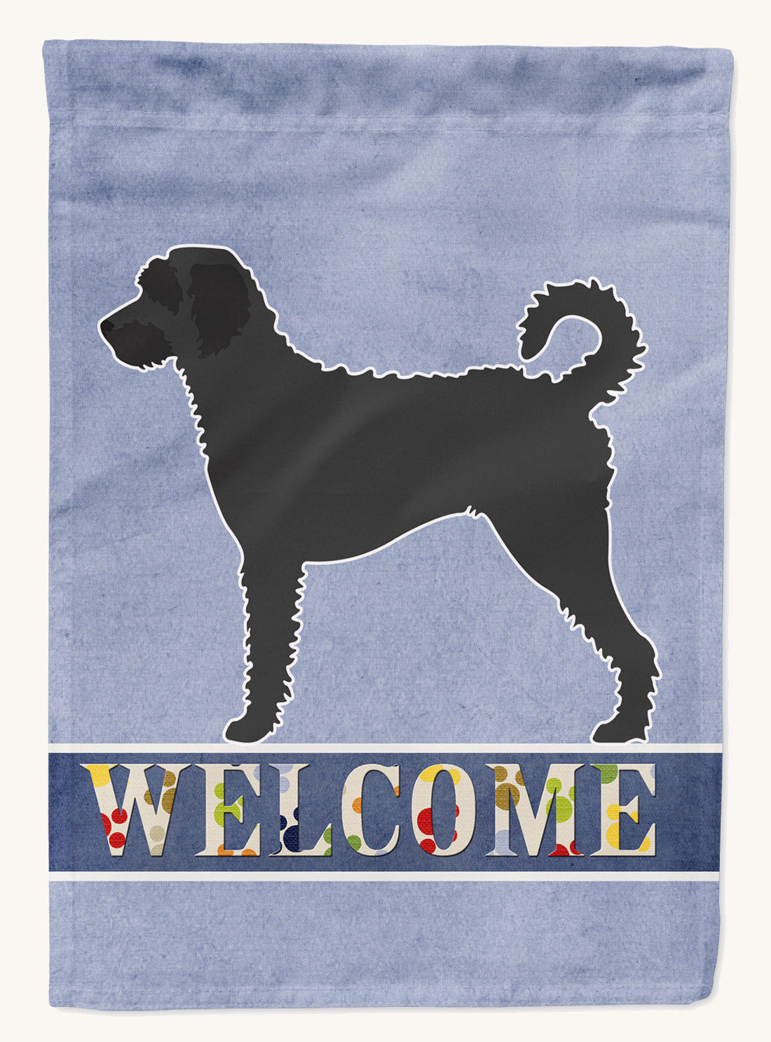 Hand-illustrated Labradoodle Welcome Garden Flag