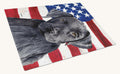 Hand-illustrated Labrador American Flag Glass Cutting Board