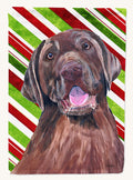 Hand-illustrated Labrador Candy Cane Christmas House Flag