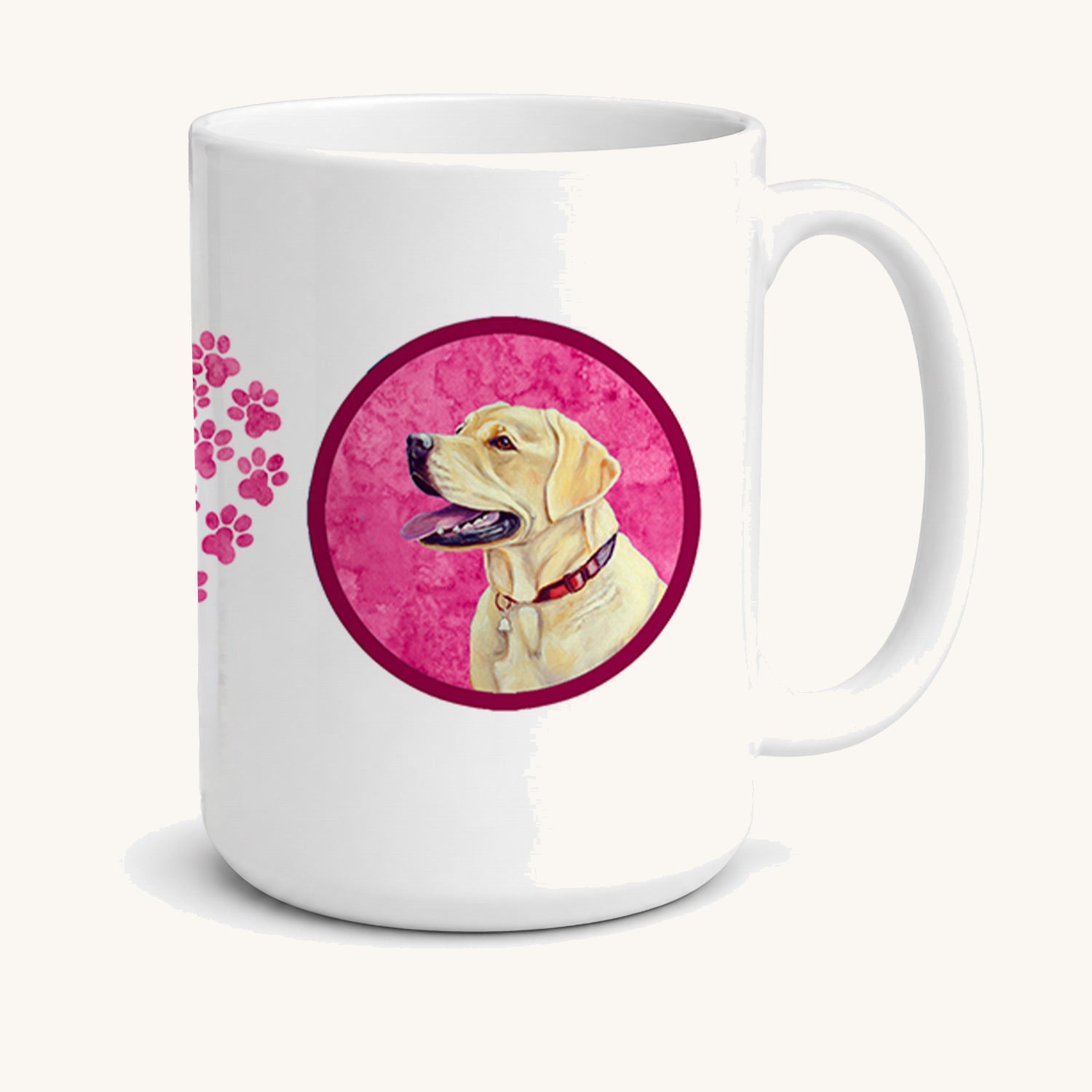 Hand-illustrated Labrador Pink Ceramic Coffee Mug