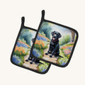 Hand-illustrated Labrador Spring Path Pot Holders