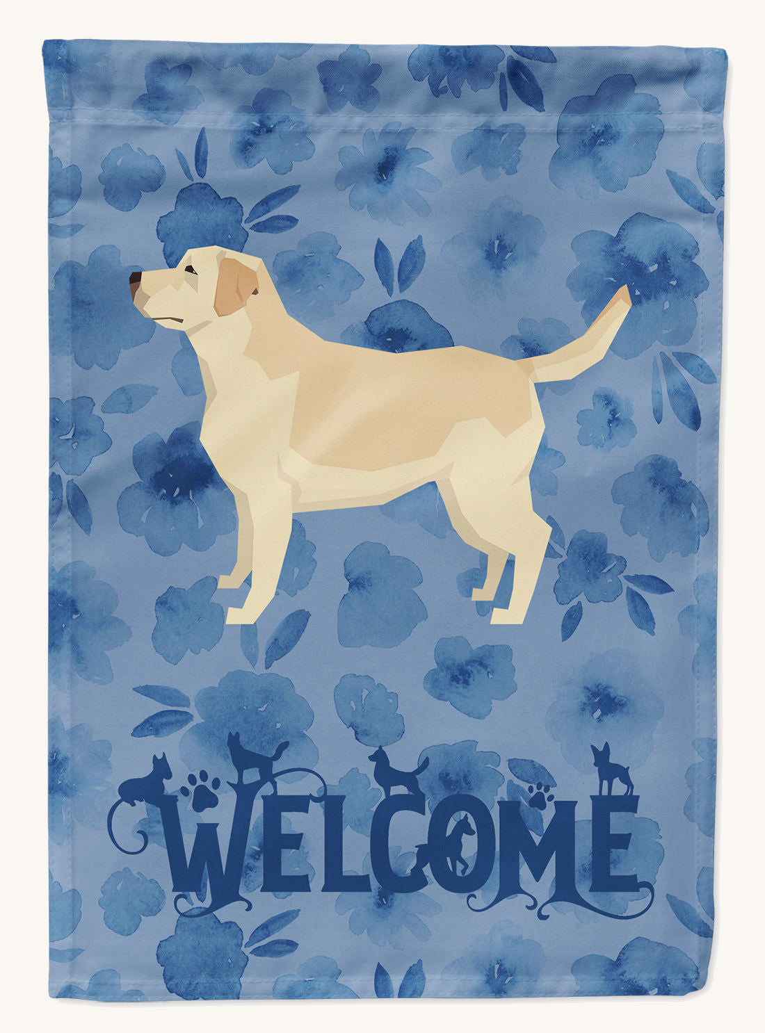 Hand-illustrated Labrador Welcome House Flag