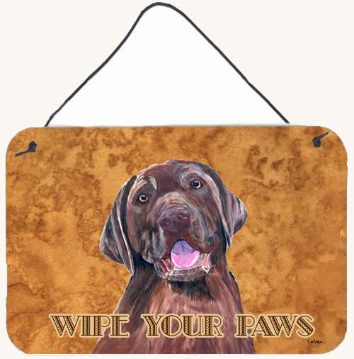 Hand-illustrated Labrador Wipe Your Paws Metal Sign