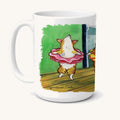 Hand-illustrated Little Ballerina Corgi Ceramic Coffee Mug