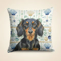 Hand-illustrated Dachshund Coastal Sea Glass Throw Pillow