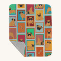 Hand-illustrated Lots of Apricot Pugs Quilted Blanket