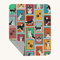 Hand-illustrated Lots of Siberian Husky Quilted Blanket