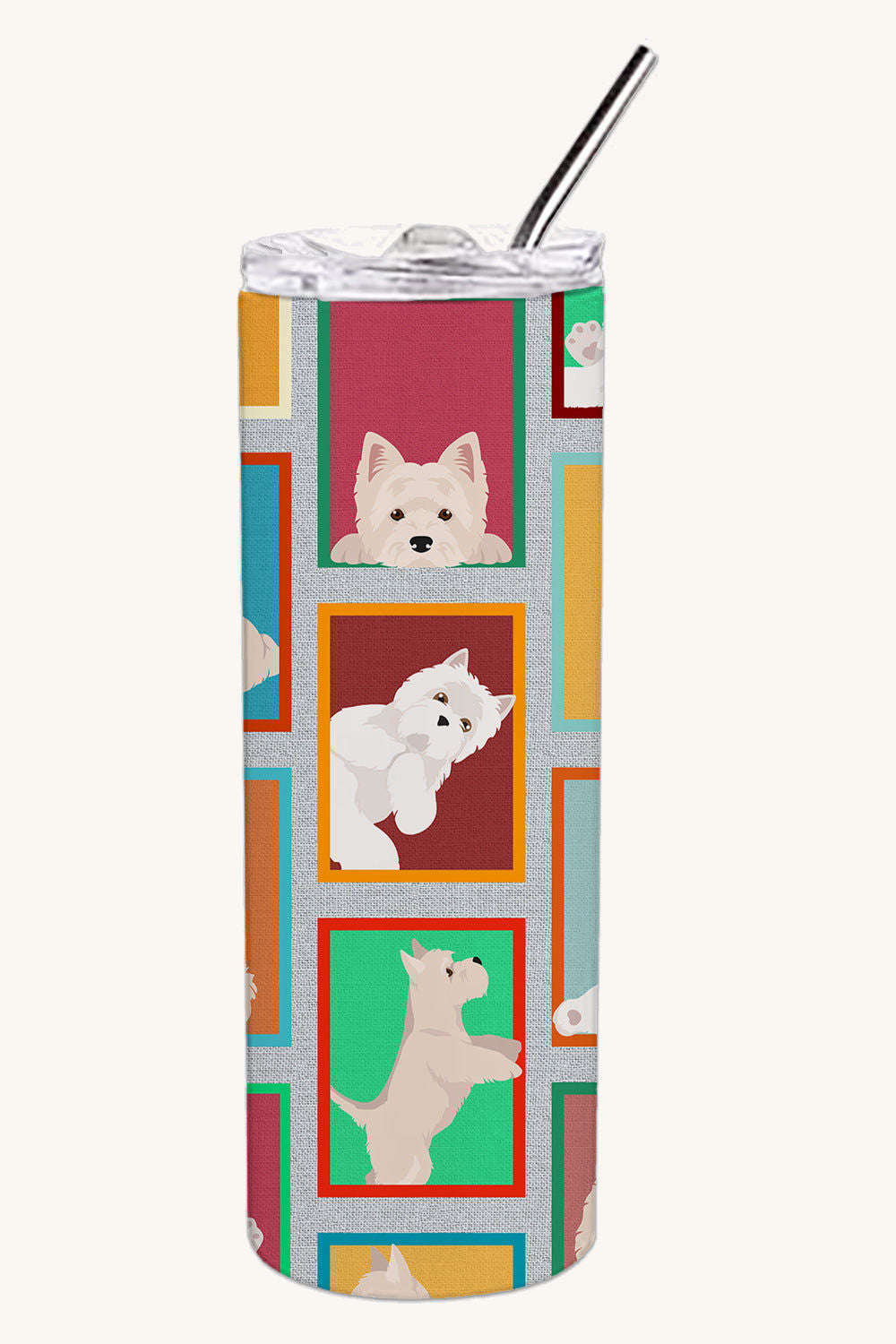 Hand-illustrated Lots of Westies Stainless Steel Tumbler