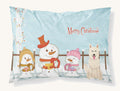 Hand-illustrated Merry Christmas Carolers German Shepherd Pillowcase