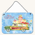 Hand-illustrated Merry Christmas Pug Aluminum Sign