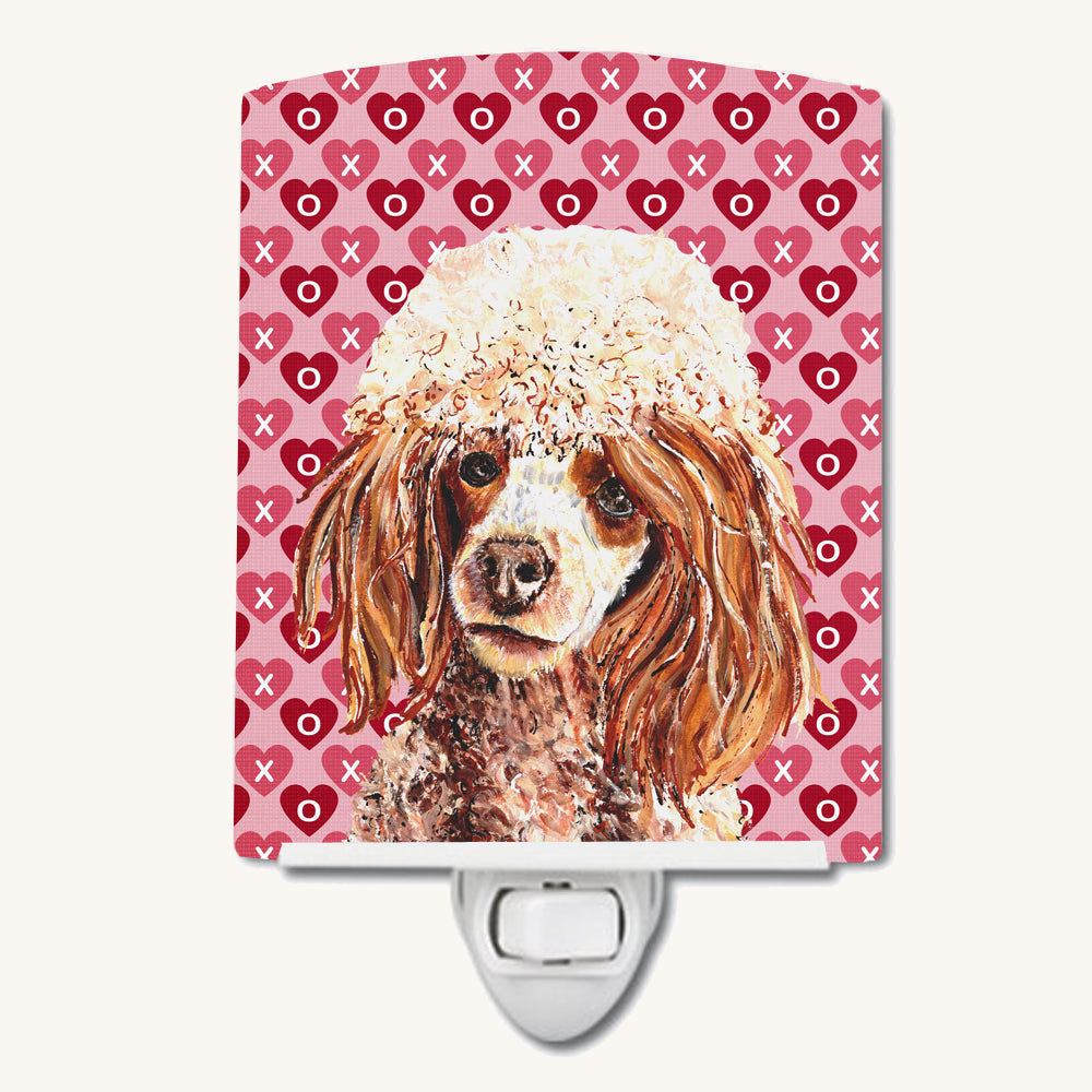 Hand-illustrated Miniature Poodle Hearts and Love Night Light
