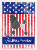 Hand-illustrated Patriotic Poodle USA House Flag