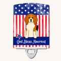 Hand-illustrated Patriotic USA Beagle Tricolor Ceramic Night Light