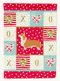 Hand-illustrated Pembroke Corgi Love House Flag