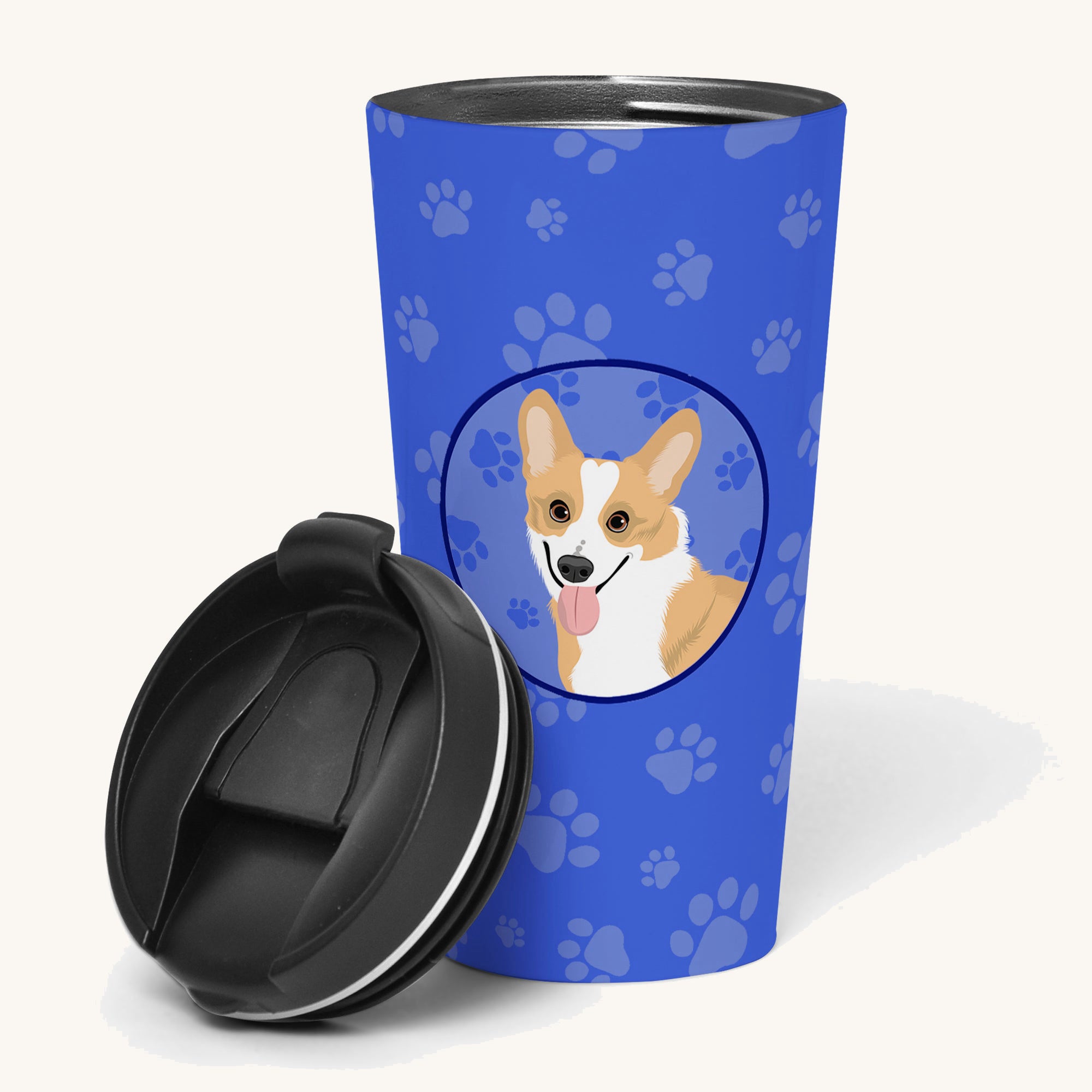 Hand-illustrated Pembroke Corgi Red and White Stainless Steel Tumbler