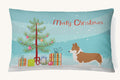 Hand-illustrated Pembroke Welsh Corgi Christmas Throw Pillow