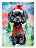 Hand-illustrated Poodle Christmas House Flag