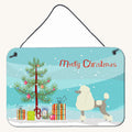 Hand-illustrated Poodle Christmas Tree Aluminum Sign