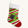 Hand-illustrated Pug Candy Cane Christmas Stocking