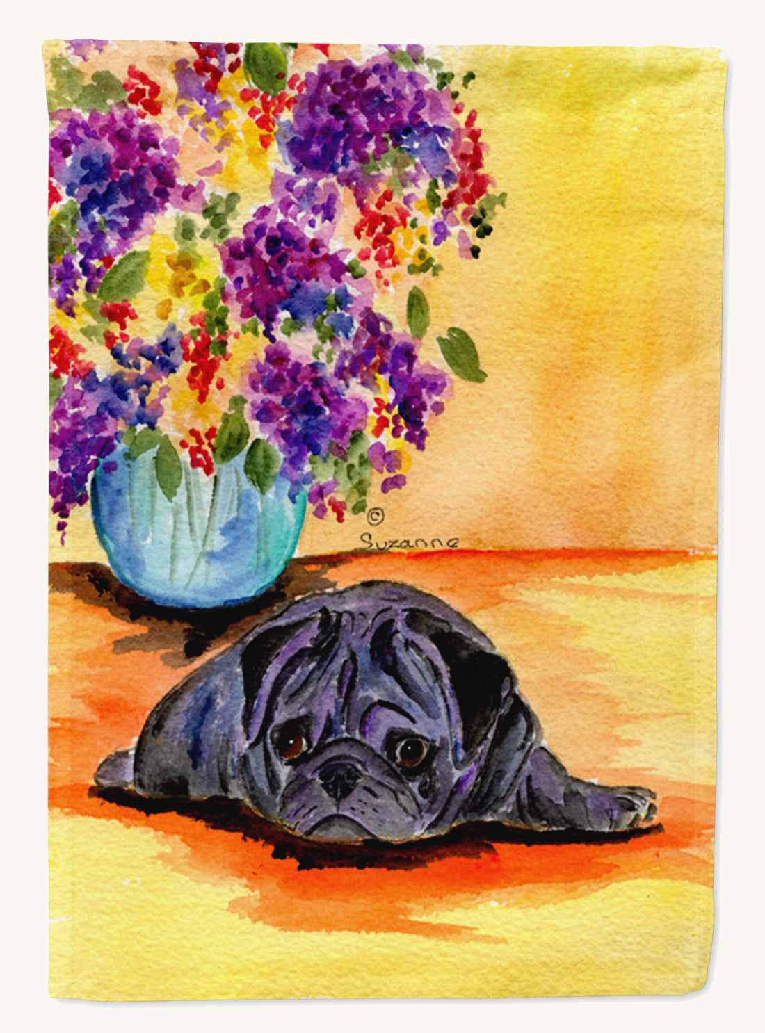 Hand-illustrated Pug Canvas Wall Art