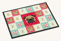 Hand-illustrated Pug Love Red Doormat