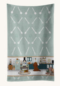 Hand-illustrated Red Poodle in the Kitchen Towel