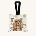 Hand-illustrated Ruby Cavalier Spaniel Coffee Bar Fabric Ornament