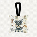 Hand-illustrated Schnauzer Coffee Bar Hanging Fabric Ornament