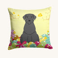 Hand-illustrated Schnauzer Easter Eggs Throw Pillow