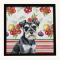 Hand-illustrated Schnauzer Garden Vegetables Framed Metal Print