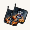 Hand-illustrated Schnauzer Halloween Pot Holders