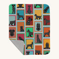 Hand-illustrated Schnauzer Pattern Quilted Throw Blanket