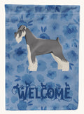 Hand-illustrated Schnauzer Welcome House Flag