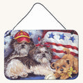 Hand-illustrated Shih Tzu Americana Sweethearts Metal Sign
