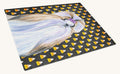 Hand-illustrated Shih Tzu Candy Corn Halloween Glass Cutting Board