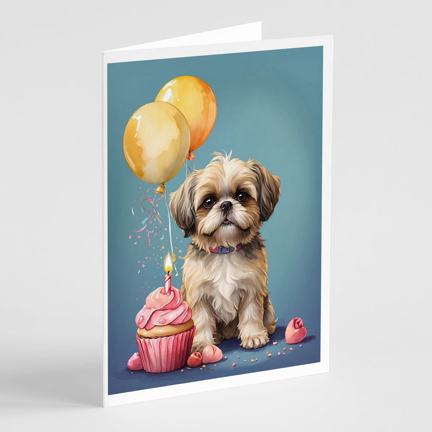 Hand-illustrated Shih Tzu Happy Birthday Greeting Cards