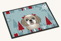 Hand-illustrated Shih Tzu Winter Holiday Doormat