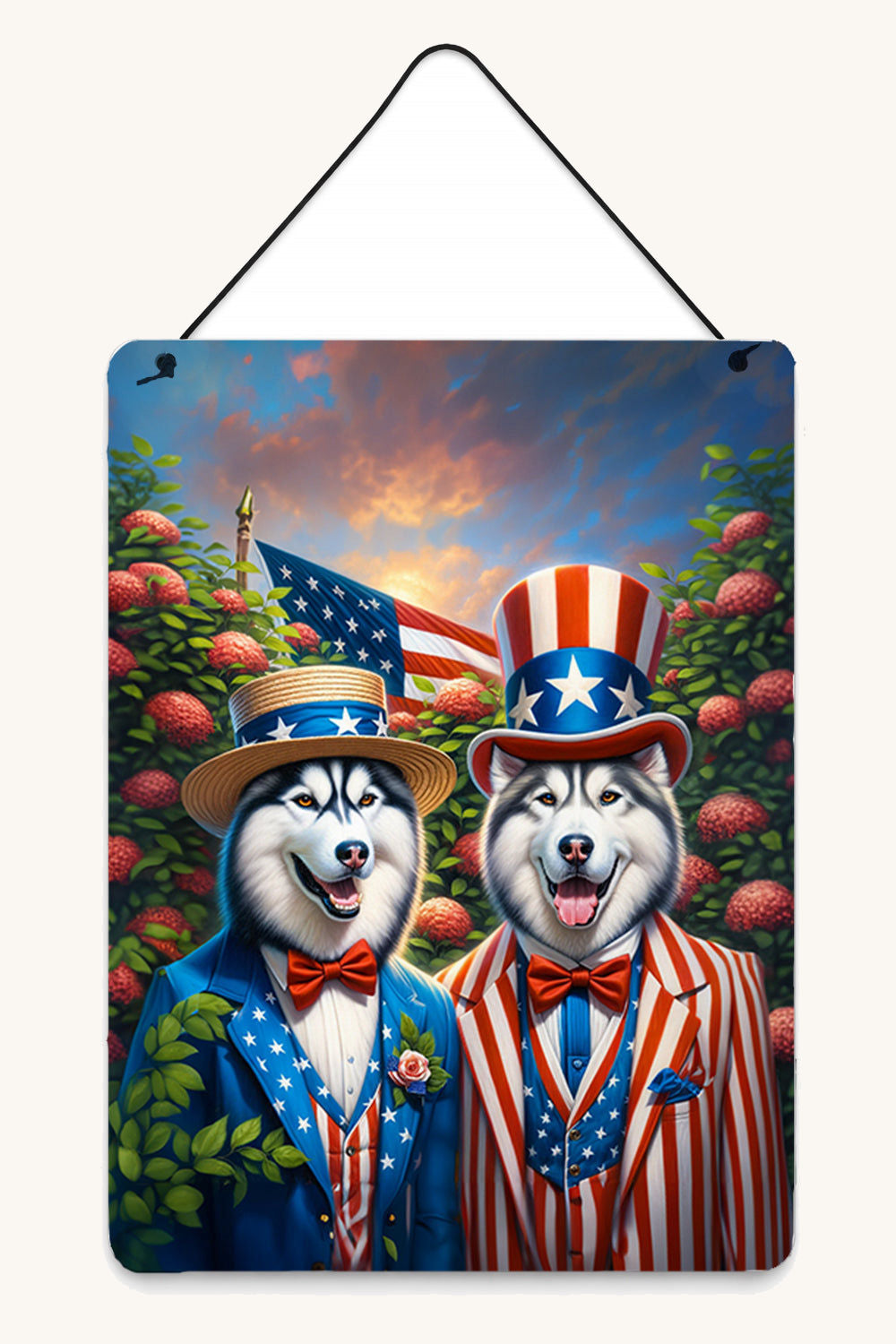 Hand-illustrated Siberian Husky All American Aluminum Sign