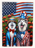 Hand-illustrated Siberian Husky All American Garden Flag