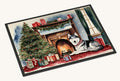 Hand-illustrated Siberian Husky Cozy Christmas Doormat