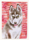 Hand-illustrated Siberian Husky Grey Love House Flag