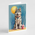 Hand-illustrated Siberian Husky Happy Birthday Greeting Cards