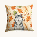 Hand-illustrated Siberian Husky Heirloom Fall Throw Pillow