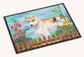 Hand-illustrated Siberian Husky Spring Large Doormat